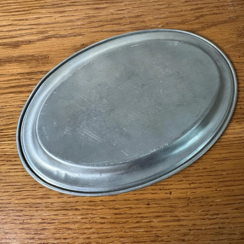Web Pewter‎ Early American Creamer Sugar Bowl and Oval Tray Set 3 Piece Vintage